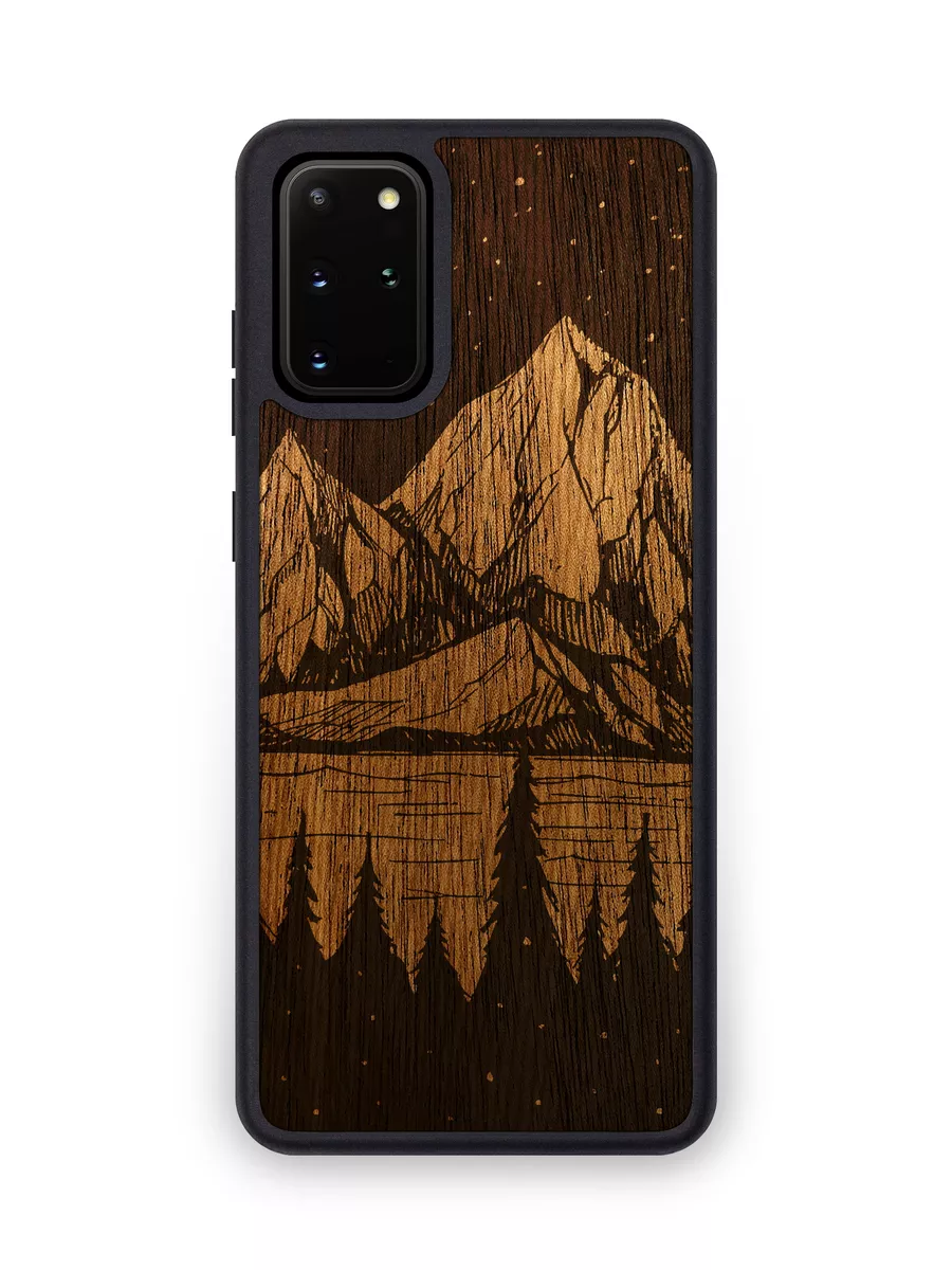 Деревянный чехол для Samsung S20+ - Горный пейзаж iWoody 182497302 купить  за 890 ₽ в интернет-магазине Wildberries