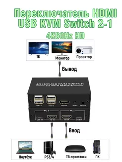 HDMI USB KVM Switch 2-1 переключатель 2023 года mrm-power 182594772 купить за 1 953 ₽ в интернет-магазине Wildberries