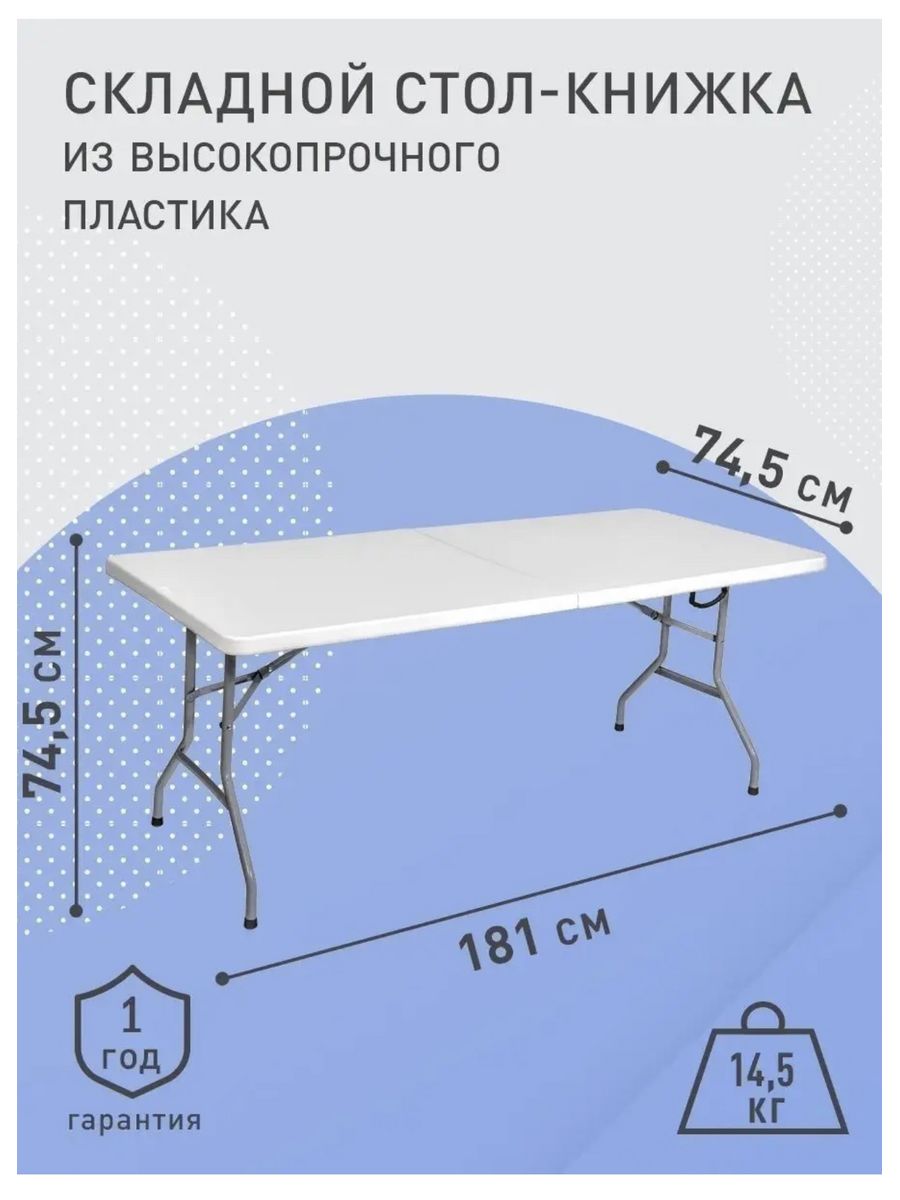 Стол складной из высокопрочного пластика metmebel