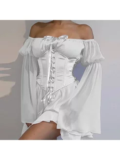 Платье с корсетом утягивающее шифоновое вечернее WILD VIBE 69 182665608 купить за 3 136 ₽ в интернет-магазине Wildberries