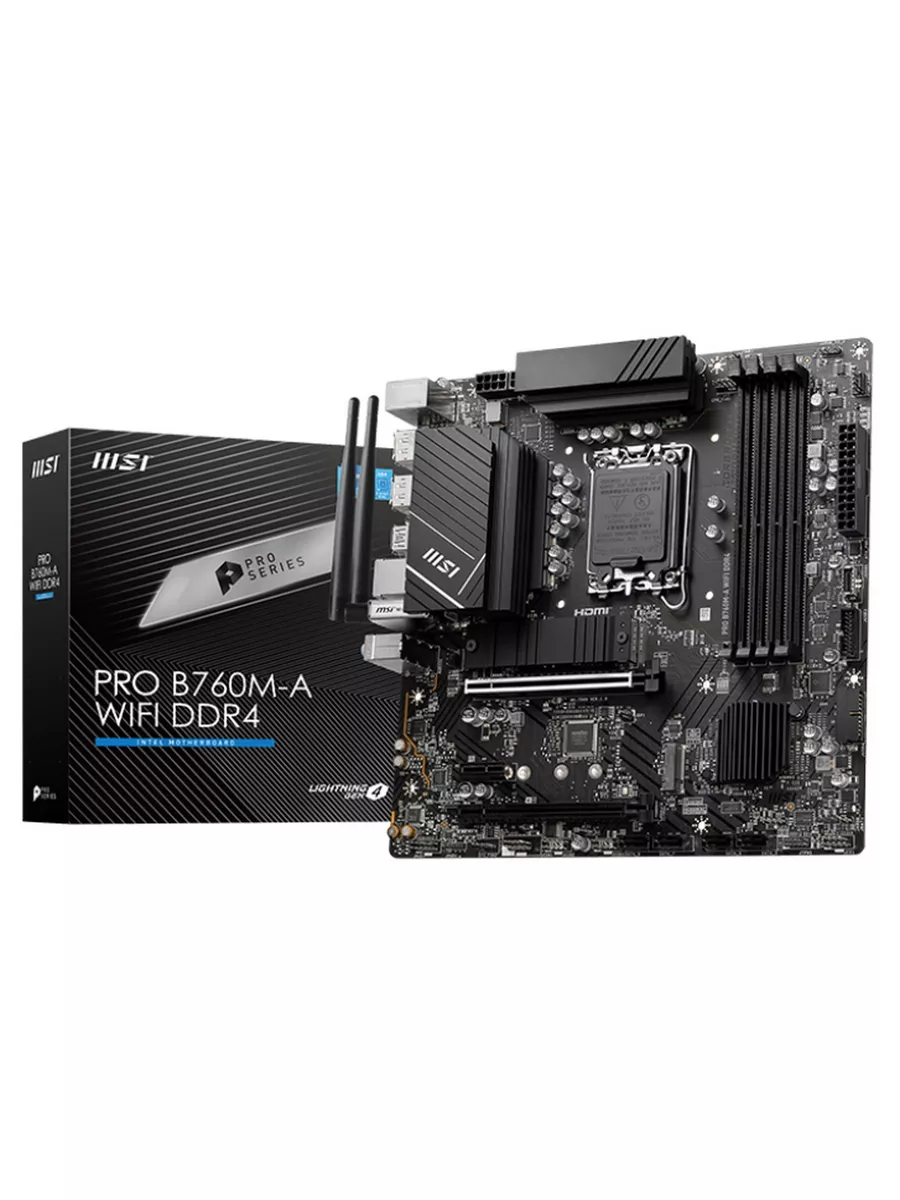 Материнская плата PRO B760M-A WIFI DDR4 DDR4,B760,LGA1700 MSI 182684878 купить за 10 876 ₽ в интернет‑магазине Wildberries