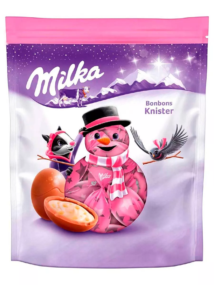 Новогодние шоколадные конфеты Милка Xmas Bonbons Knister Milka 182771444  купить в интернет-магазине Wildberries