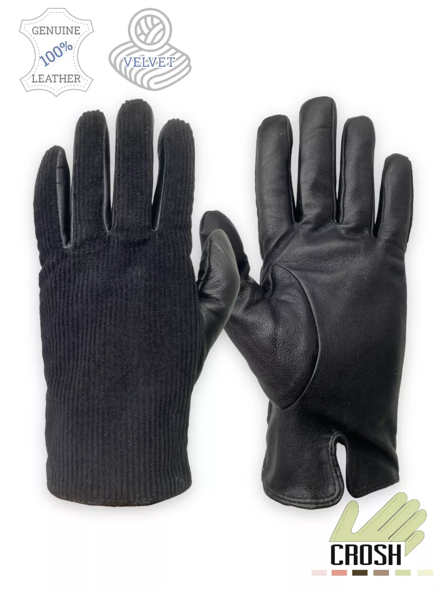 Перчатки кожаные "CROSH" SMCoP-011_BLACK CROSH gloves купить по цене 1 370 ₽ в интернет-магазине Wildberries | 182774913