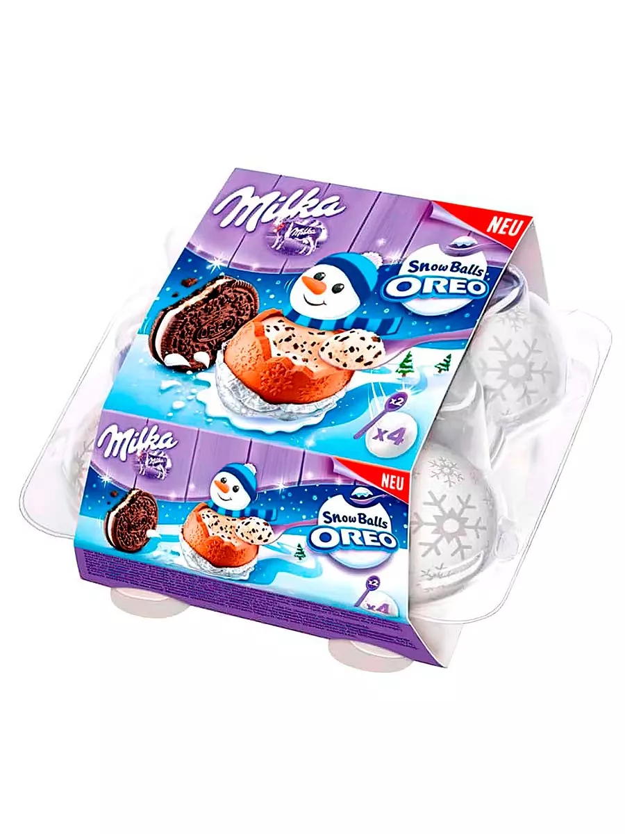 Новогодние шоколадные яйца конфеты Милка OREO Snowballs Milka 182778915  купить в интернет-магазине Wildberries