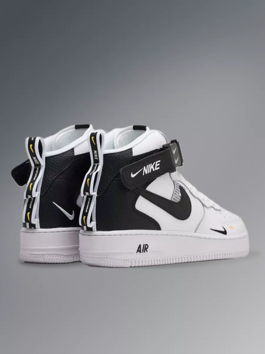 Air force 1 mid 07 lv8 white black best sale