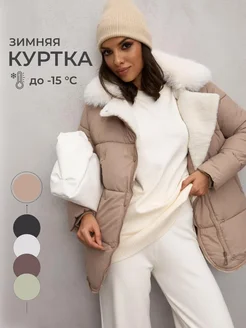 Куртка зимняя с мехом удлиненная Ezewika 182801707 купить за 6 114 ₽ в интернет-магазине Wildberries