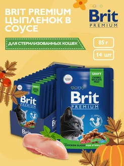 Брит Паучи для кошек, цыпленок в соусе 85 г х 14 шт Brit 182843613 купить за 733 ₽ в интернет-магазине Wildberries