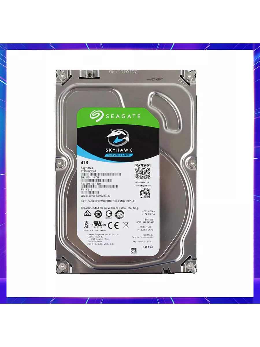 Жесткий диск Seagate SkyHawk 4Tb (ST4000VX007) Seagate 182874388 купить в  интернет-магазине Wildberries