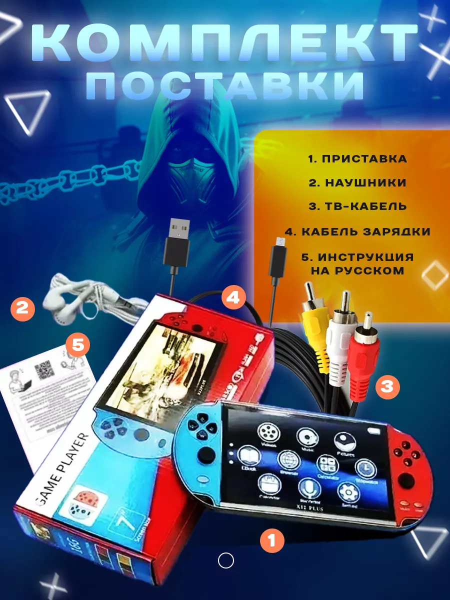 MuzaMix Игровая Приставка Портативная Консоль Для Детей PSP Х12 Plus
