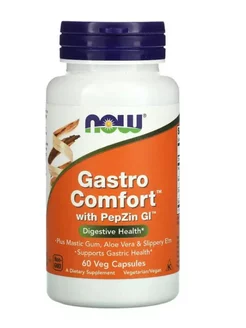 Gastro Comfort with PepZin Gl Гастрокомфорт 60 капсул NOW 182900257 купить за 2 587 ₽ в интернет-магазине Wildberries