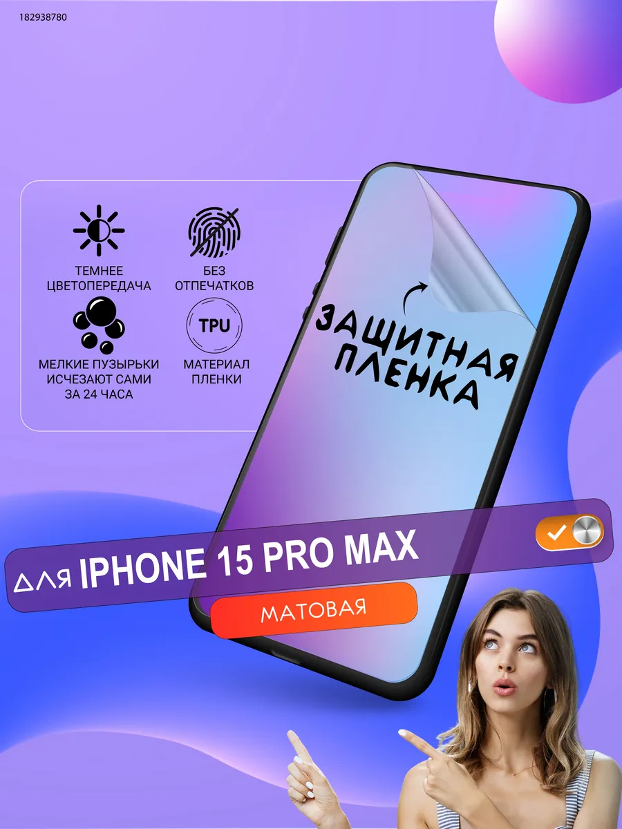 Матовая защитная плёнка iPhone 15 Pro Max ПРОglassNano 182938780 купить за  284 ₽ в интернет-магазине Wildberries