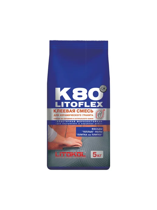LITOKOL Клеевая смесь Litoflex K80 5 кг, 5 кг, фото 2