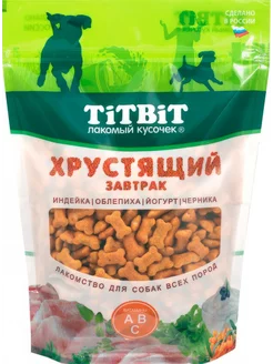 Лакомство для собак, завтрак хрустящий, с индейкой, 700 г TiTBiT 182974377 купить за 329 ₽ в интернет-магазине Wildberries