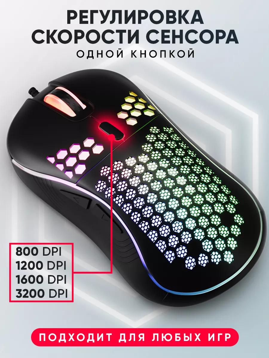 Мышка компьютерная игровая с подсветкой Glomp 182986351 купить за 519 ₽ в  интернет-магазине Wildberries