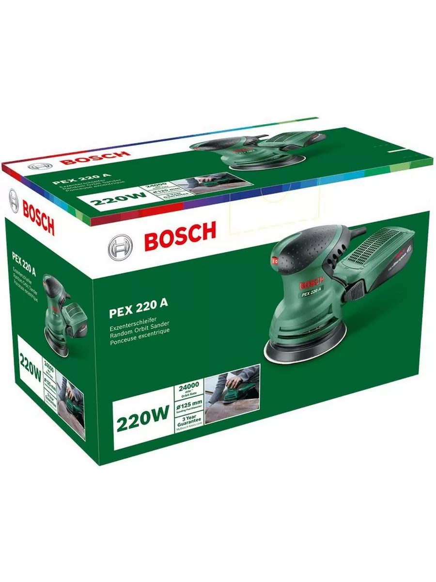 Шлифмашина PEX 220 A, 220 Вт, картон (0603378020) Bosch 182995377 купить в  интернет-магазине Wildberries