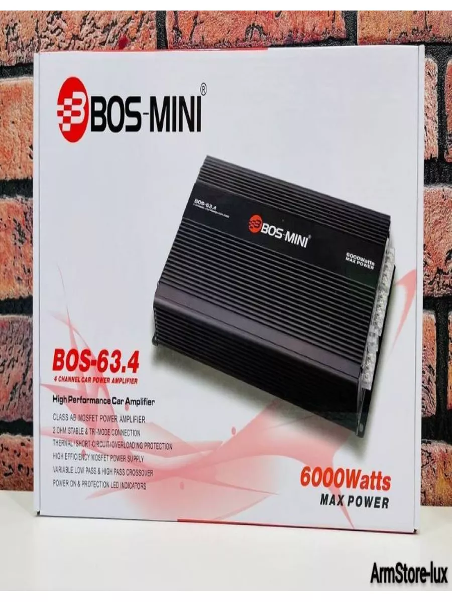 Автомобильный усилитель Bos-mini 63.4 6000W ArmStore-lux 183007761 купить  за 3 677 ₽ в интернет-магазине Wildberries