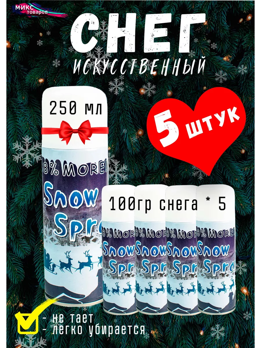 Снег декоративный искусственный в баллоне спрей иней Happy New Year  183015456 купить за 390 ₽ в интернет-магазине Wildberries