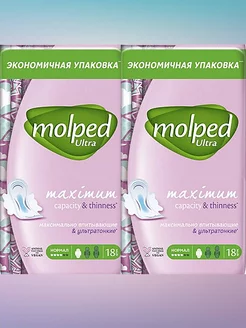 Прокладки гигиенические ULTRA Normal 18 шт х 2уп Molped 183022403 купить за 567 ₽ в интернет-магазине Wildberries