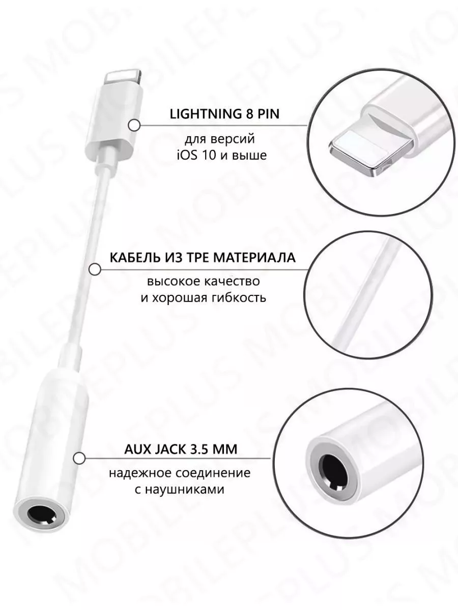 Переходник для наушников iPhone Lightning на аукс jack 3.5 NIK accessories  183031176 купить за 277 ₽ в интернет-магазине Wildberries