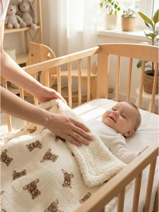 Bah Kids Муслиновое плед одеяло теплое на выписку весна, вариант, фото 7