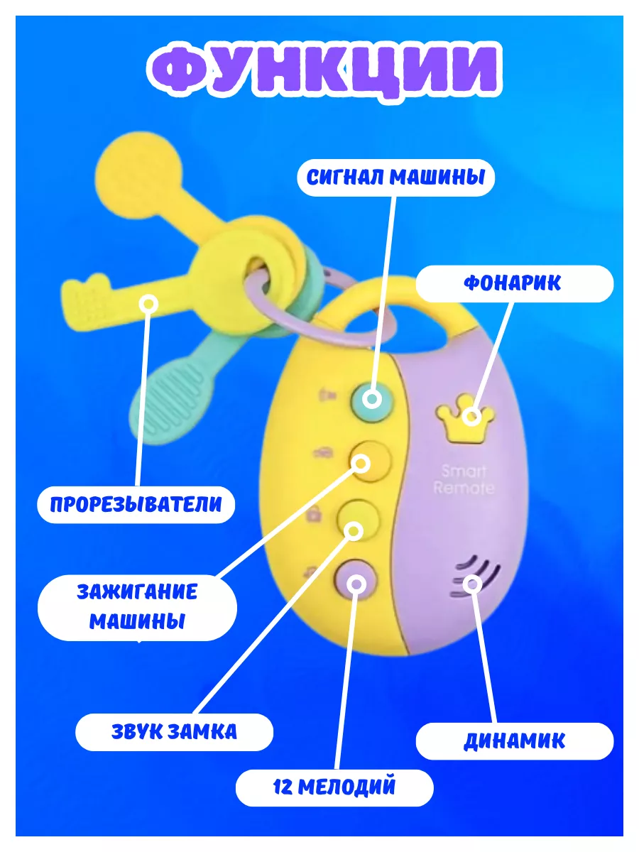 Музыкальная игрушка прорезыватель для детей, Брелок-ключи Belkids 183140422  купить за 485 ₽ в интернет-магазине Wildberries