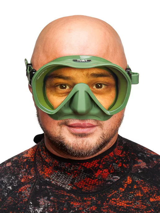 Tusa Маска для плавания взрослая ZENSEE PRO, линзы UV, зеленый, фото 3