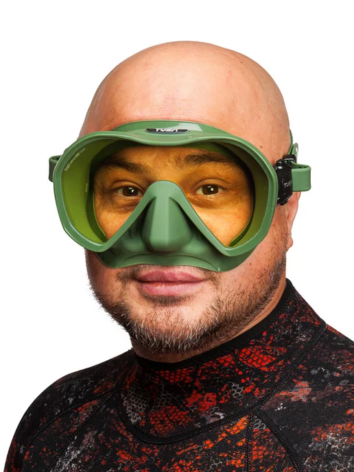 Tusa Маска для плавания взрослая ZENSEE PRO, линзы UV, зеленый, фото 5