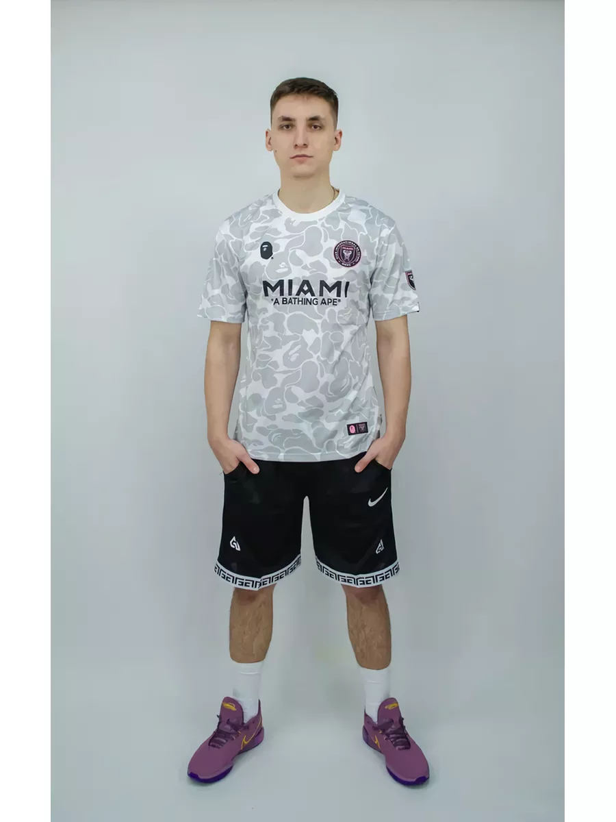 Спортивная футболка BAPE x Интер Майами JerseyCity 183344142 купить в  интернет-магазине Wildberries