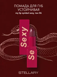 Помада для губ устойчивая MY LIP SYMBOL SEXY тон 06, 4г Stellary 183419983 купить за 328 ₽ в интернет-магазине Wildberries