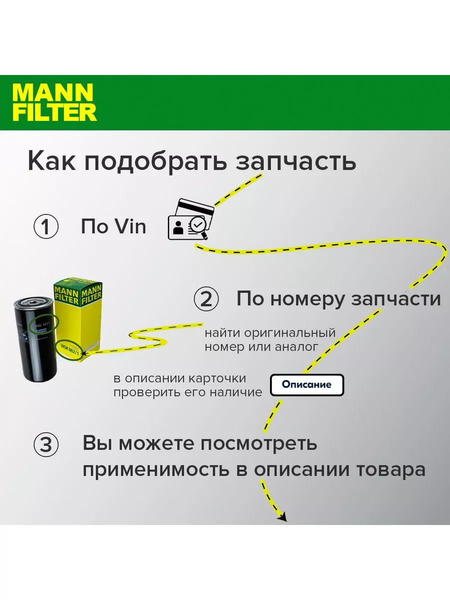 Фильтр масляный MANN W7015 для Ford, Jaguar, Volvo MANN-FILTER 183443605  купить в интернет-магазине Wildberries