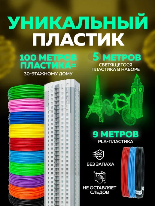 Mama Toys 3д ручка набор с трафаретами и пластиком, вариант, фото 2