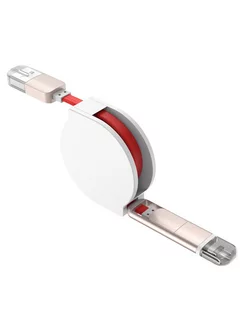 Кабель для iPhone Lightning кабель Micro USB 2 в 1 рулетка APG-T 183614501 купить за 177 ₽ в интернет-магазине Wildberries