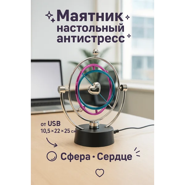 Маятник антистресс металлический сфера