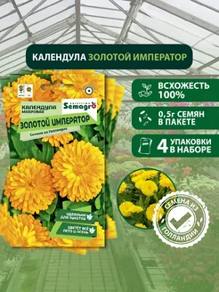 Семена календулы махровой Золотой Император, 4 уп, Голландия Seminis 183662171 купить за 265 ₽ в интернет-магазине Wildberries