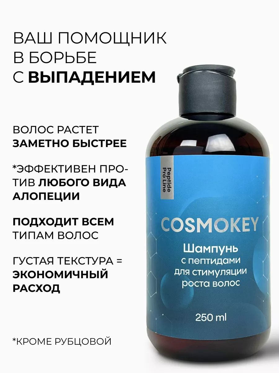 Набор для роста волос шампунь + кондиционер с пептидами Cosmokey 183681952  купить в интернет-магазине Wildberries