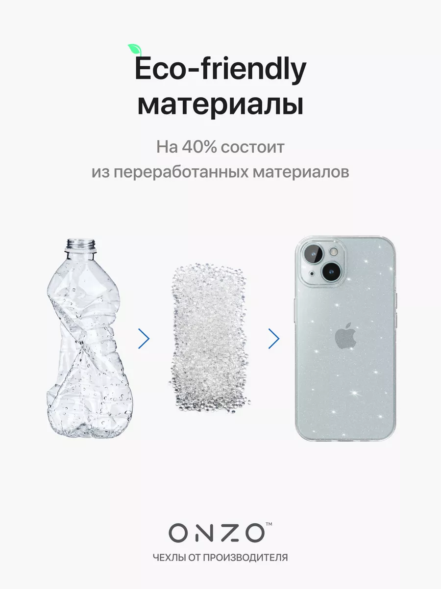 Прозрачный чехол на iPhone 15 c блестками ONZO 183869351 купить за 496 ₽ в  интернет-магазине Wildberries