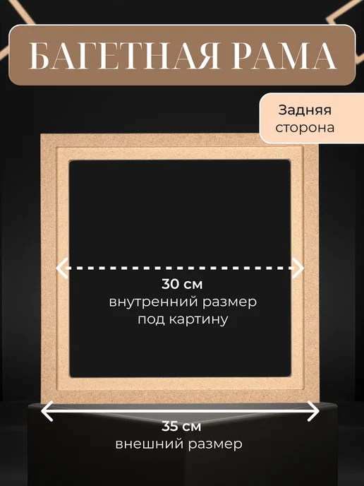 АРТБОРД + Багеты для картин 30х30 см, 2 шт, из МДФ №3 под покраску, 30x30 см, 2 шт, фото 2
