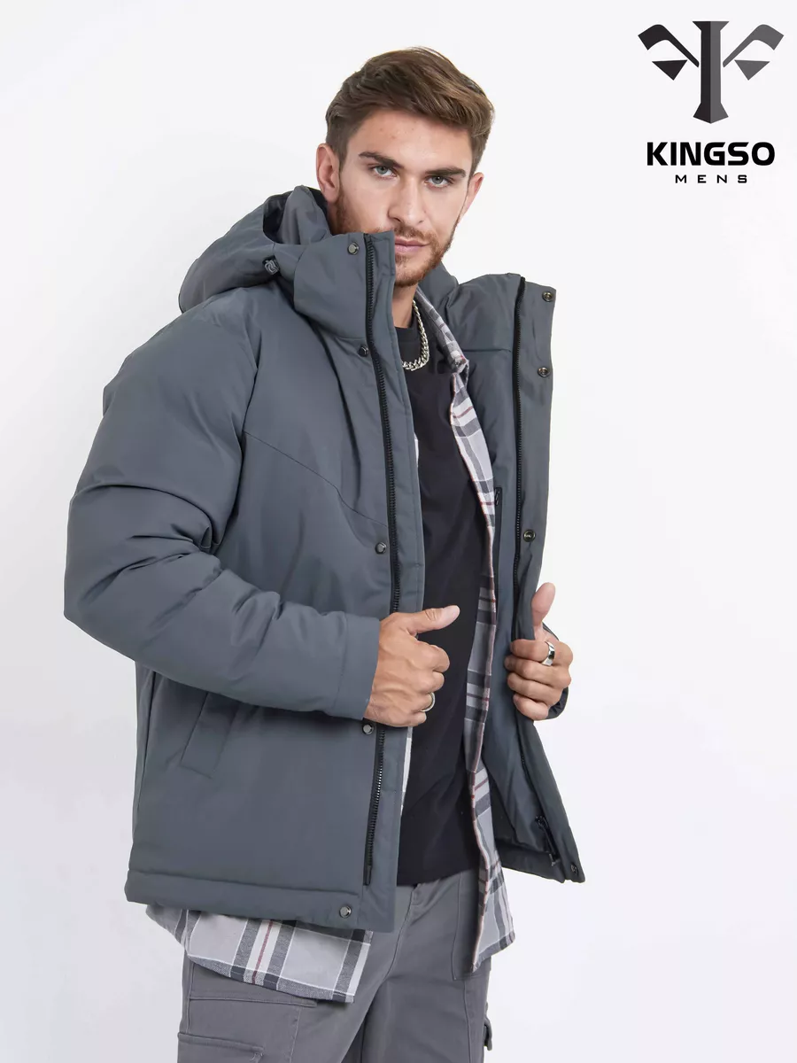 Куртка зимняя короткая с капюшоном KINGSO MENS 183886999 купить за 2 390 ₽  в интернет-магазине Wildberries