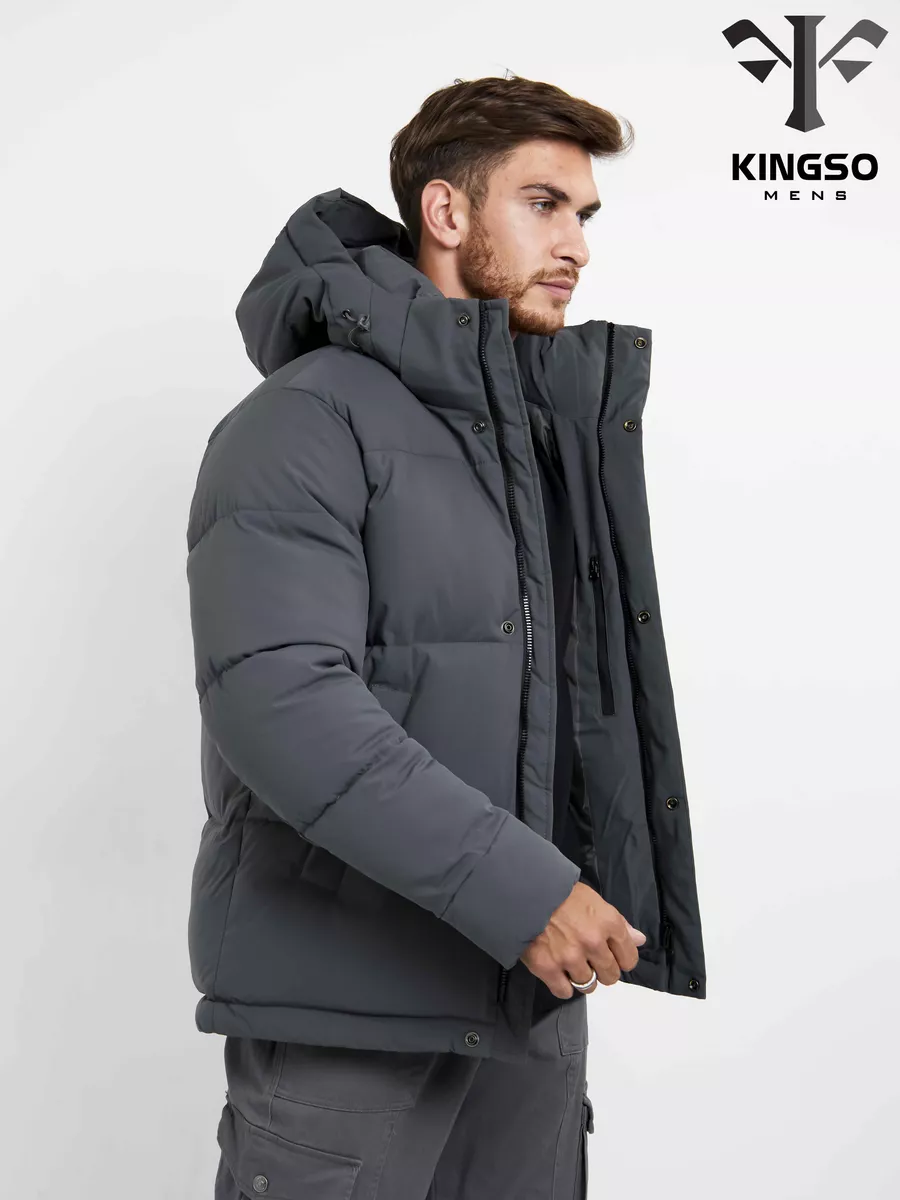 Куртка зимняя короткая с капюшоном KINGSO MENS 183900965 купить за 3 340 ₽  в интернет-магазине Wildberries