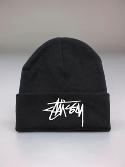 Шапка бини с отворотом зимняя классическая Stussy 183906166 купить за 808 ₽ в интернет-магазине Wildberries