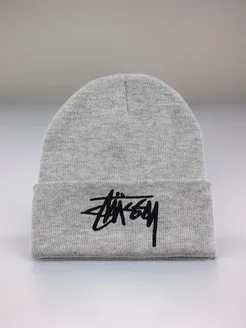 Шапка бини с отворотом зимняя классическая Stussy 183906168 купить за 808 ₽ в интернет-магазине Wildberries