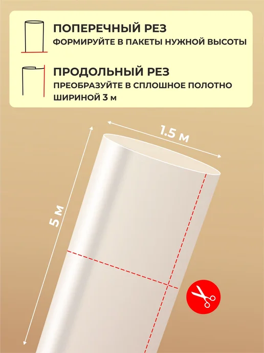 BLESSNIKA Пленка укрывная для ремонта 100 мкр длина 3 м, 3 м, фото 2