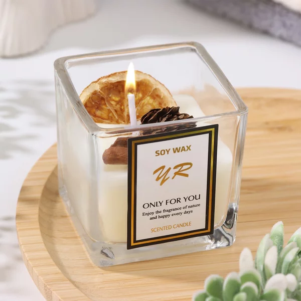 Свеча ароматическая в стакане Soy Wax, цитрус, 6х6 см