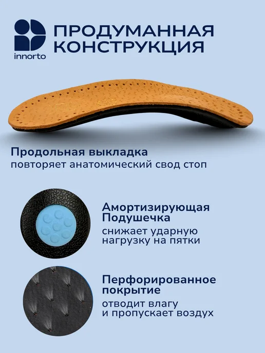 INNORTO Подпяточники ортопедические при пяточной шпоре 60006, бежевый, фото 2