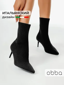 Ботильоны чулки на шпильке демисезонные с острым носом Obba 184120105 купить за 3 741 ₽ в интернет-магазине Wildberries