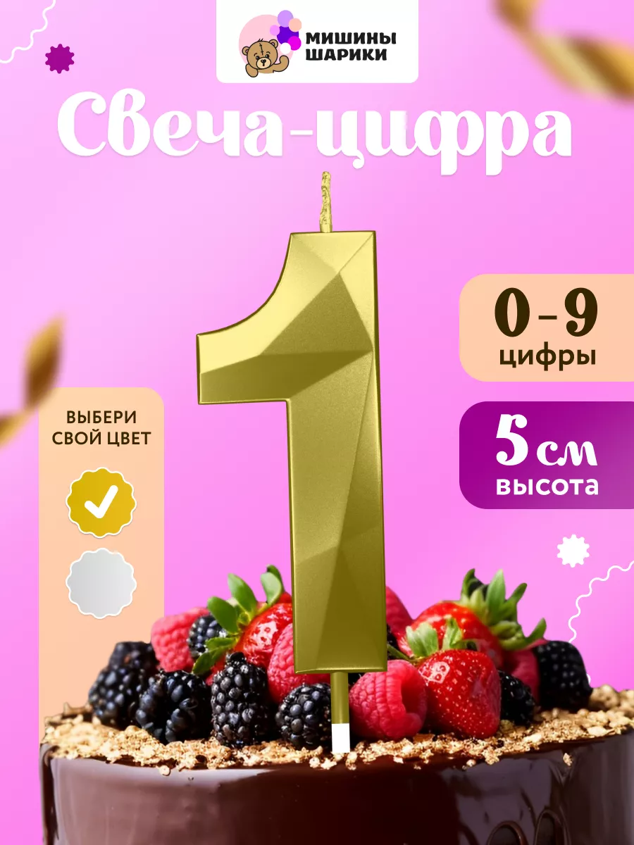 Свеча для торта цифра...