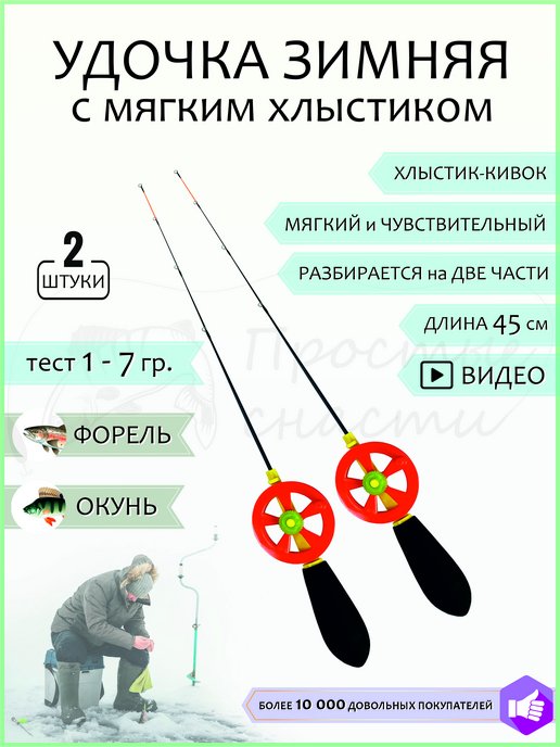 Удочка зимняя Спортивная УС-4 (хлыст поликарбонат) (ТК), к