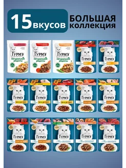 Гурмэ Корм для кошек влажный Набор№2 МиксВкусов 75гр, 15шт Gourmet 184307856 купить за 825 ₽ в интернет-магазине Wildberries