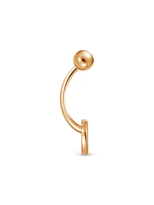 Vesna jewelry Пирсинг в пупок золото 585 сердечко с бриллиантами, золотой, фото 5