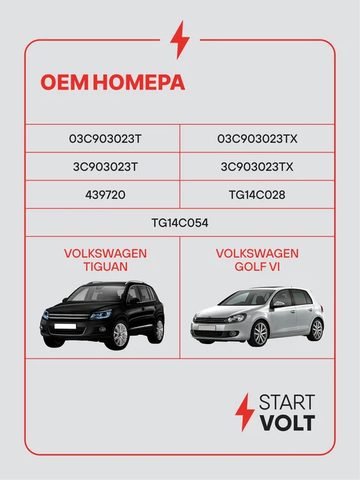 STARTVOLT Генератор для VAG Tiguan Golf VI, вариант, фото 2